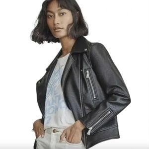 Black Faux Leather Jacket Medium